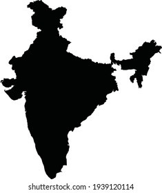 Map of India vector outline version