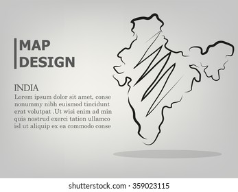 map of India,concept design of vector,map design