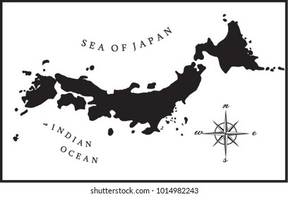 map of Indian and Japanese seas