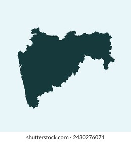 Map of Indian state Maharashtra premium vector illustration