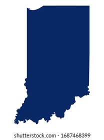 Map of Indiana in blue colour