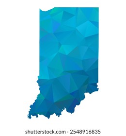 Map of Indiana - Blue Polygonal Design For Your. Vector illustration eps 10.