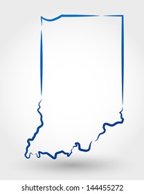 map of indiana. map concept