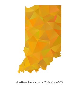 Map of Indiana - Gold Polygonal Design For Your. Vector illustration eps 10.