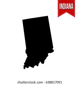 Map of Indiana on white background, vector illustration