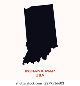 Map of INDIANA, Map of INDIANA with Solid color, Map of USA state INDIANA Vector Illustration, Map of INDIANA with Color, USA.