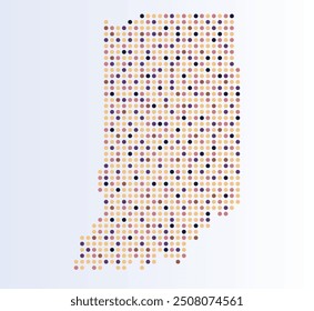 Map of Indiana state from dots