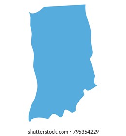 Map of Indiana State on a white background, Vector illustration