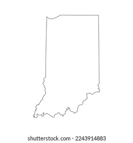 Map of the Indiana state in white color isolated on white background. Vector illustration