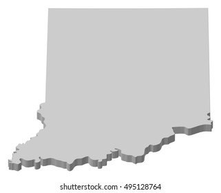 Map - Indiana (United States) - 3D-Illustration