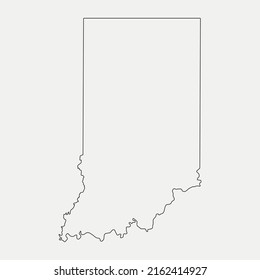 Map of Indiana - United States outline silhouette graphic element Illustration template design
