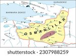 map indicating the establishment of the ottoman principality