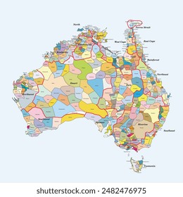 Landkarte des indigenen australischen Kontinents