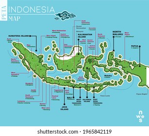 Map of Indonesia, complete with description svg