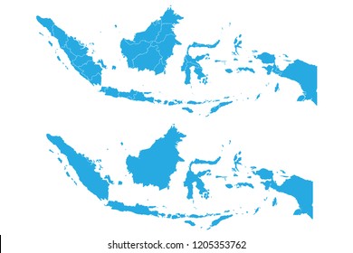 Map - Indonesia Couple Set , Map of Indonesia,Vector illustration eps 10.