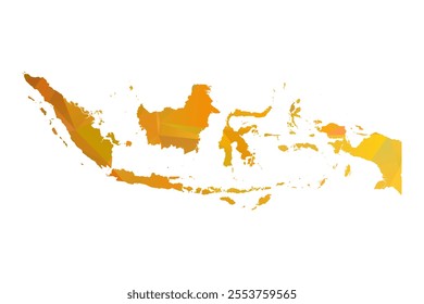 Map of Indonesia - Gold Polygonal Design For Your. Vector illustration eps 10.