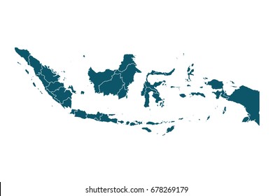 Map of Indonesia - High detailed on white background. Abstract design vector illustration eps 10.