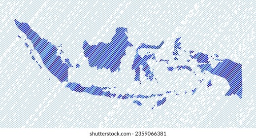 Mapa de Indonesia en Lineart y Halftone