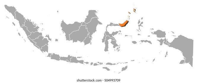 Map - Indonesia, North Sulawesi