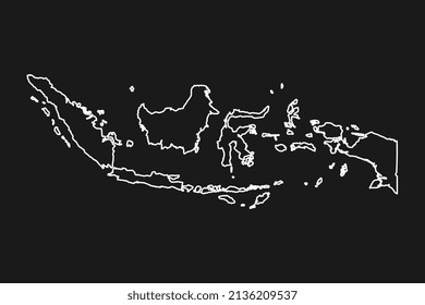 Mapa de Indonesia de fondo negro