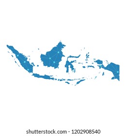 Map of Indonesia from Polygonal wire frame low poly mesh,Indonesia map Vector Illustration EPS10.