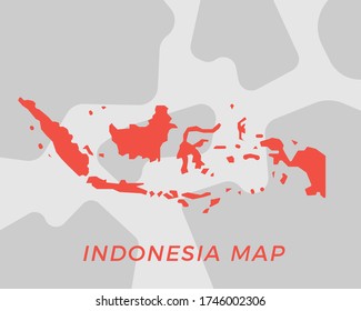 Map Indonesia Red White Colors Stock Vector (royalty Free) 1746002306 