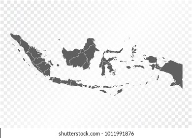 Map of Indonesia , vector illustration on transparent background. Items are placed on separate layers and editable.