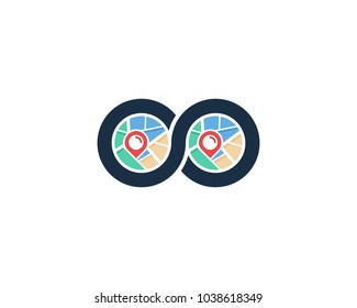 Map Infinity Icon Logo Design Element