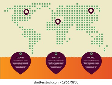 Map info graphic elements. Destinations for travel and summer vacation. vector modern design in vintage style.