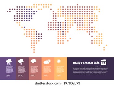 Map info graphic elements.weather and forecast. vector modern design in vintage style.