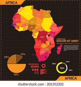 Regions Africa Map Vector Design Stock Vector (Royalty Free) 619092119