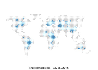 Map infographic chart design element. Population density. Dots indicators. Customizable graph for statistical analysis. Editable component for instructional graphics. Visual data presentation