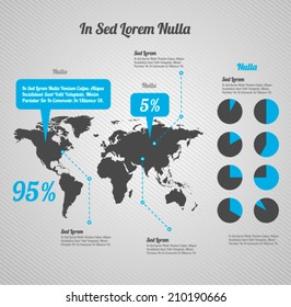 Map infographic with grey and blue elements