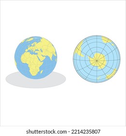 Map Information, plane projection method, Azimuthal, düzlem projeksiyon yöntemi, geography