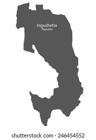 Map of Ingushetia Republic, Russia