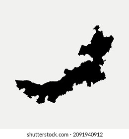 Map of Inner Mongolia - China region outline silhouette vector illustration
