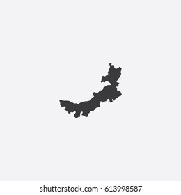 Map of Inner Mongolia Vector Illustration
