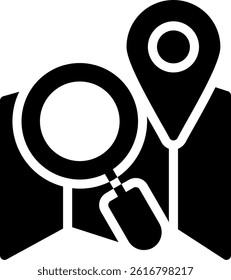 Map Interface Glyph Vector Icon Design