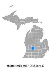 Map Of Ionia In Michigan On White