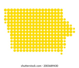 Map of Iowa on white