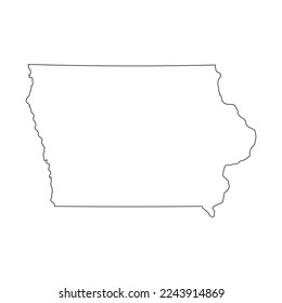 Map of the Iowa state in white color isolated on white background. Vector illustration