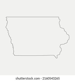 Map Iowa United States Outline Silhouette Stock Vector (Royalty Free ...