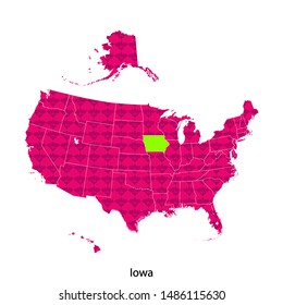 map of Iowa. vector illustration