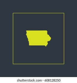 Map of Iowa Vector Illustration

