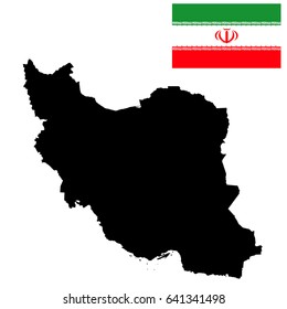 Map of iran in black color. Vector illustration.