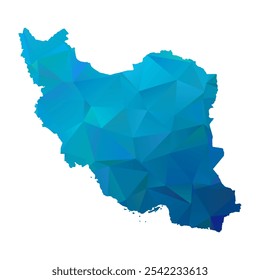Map of Iran - Blue Polygonal Design For Your. Vector illustration eps 10.