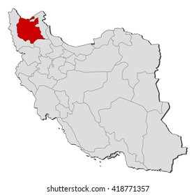 Map - Iran, East Azerbaijan