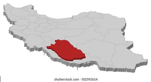 Map - Iran, Fars - 3D-Illustration