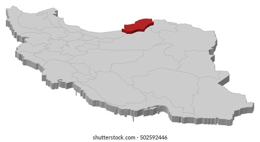 Map - Iran, Golestan - 3D-Illustration