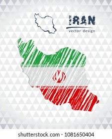 Map of Iran with hand drawn sketch pen map inside. Vector illustration